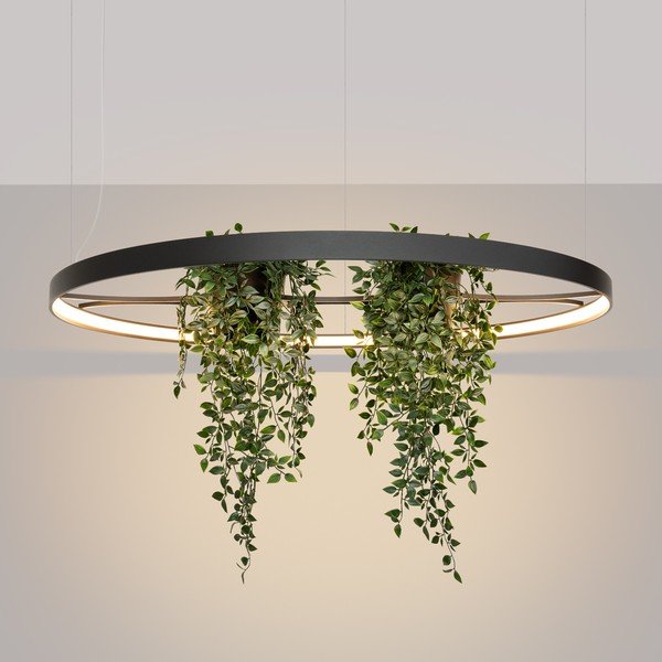 Juodos spalvos iš aliuminio kabantis šviestuvas LED ø 110 cm RIO – Thoro-image-1