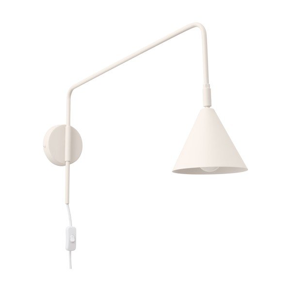 Kreminės spalvos sieninė lempa su kištuku ø 14 cm Zylo – Sollux