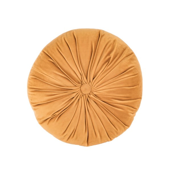 Šviesiai oranžinė aksomo dekoratyvinė pagalvėlė Tiseco Home Studio Velvet, ø 38 cm