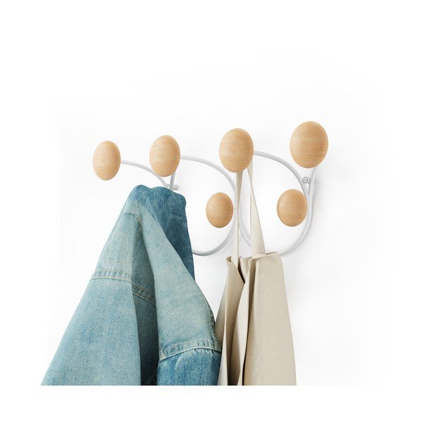 Balta natūrali sieninė pakaba iš pušies medienos Dotsy - Umbra-image-4