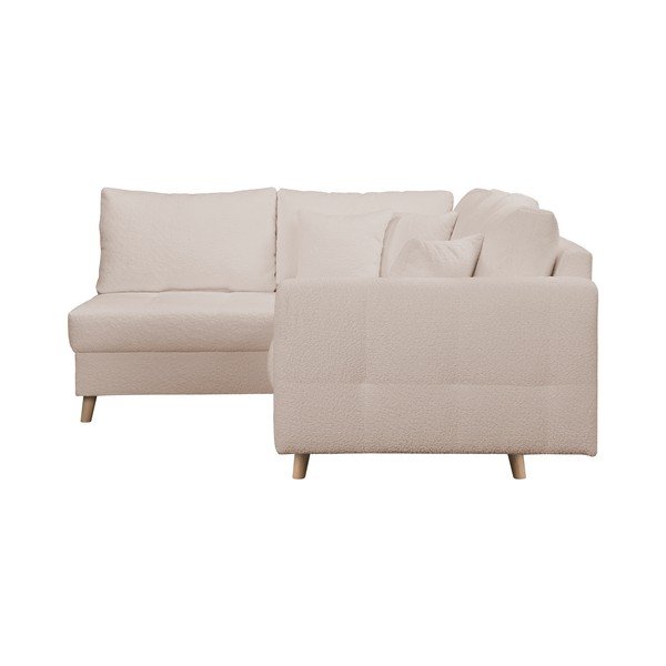 Kampinė sofa smėlio spalvos iš boucle (su kairiuoju kampu) Ariella – Ropez-image-3