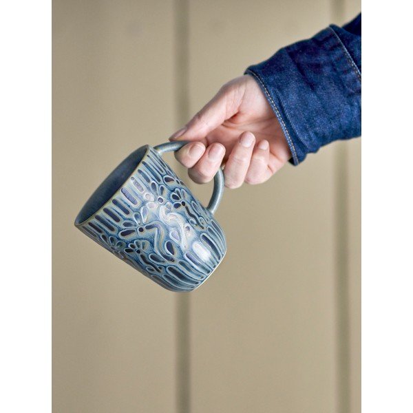 Mėlynos spalvos iš molio puodelis 150 ml Samsin – Bloomingville-image-1