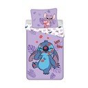 Violetinės spalvos iš medvilnės viengulė vaikiška patalynė 140x200 cm Lilo and Stitch "Kiss" – Jerry Fabrics