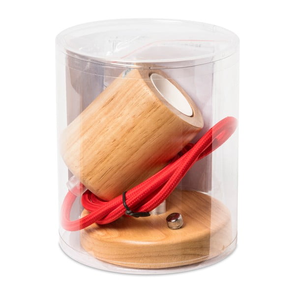 Pakabinamas šviestuvas su raudonu kabeliu SULION Wood-image-3