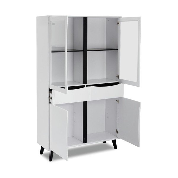 Vitrina baltos spalvos 110x180 cm Lyon – Furnhouse-image-3