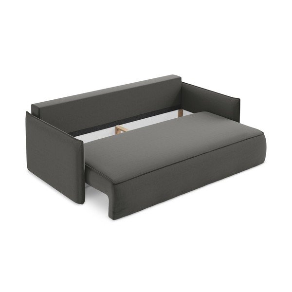 Tamsiai pilkos spalvos iš velveto sulankstoma/su sandėliavimo vieta sofa 225 cm Hula – Makamii-image-3
