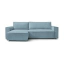 Mėtų spalvos iš kordinio velveto sulankstoma/su sandėliavimo vieta kampinė sofa Nihad – Bobochic Paris