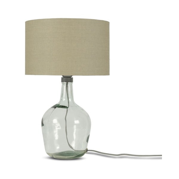 Stalo lempa su smėlio spalvos atspalviu ir perdirbto stiklo struktūra Good&Mojo Murano, ⌀ 30 cm