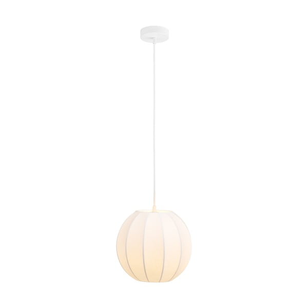 Baltos spalvos kabantis šviestuvas ø 25 cm su tekstiliniu gaubtu Coventry – House Nordic-image-3