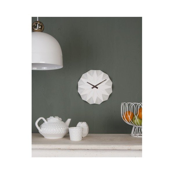 Baltas sieninis laikrodis Karlsson Origami Ceramic-image-2