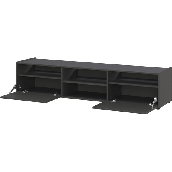 TV spintelė antracito spalvos/natūralios spalvos iš ąžuolo 164x35 cm Schlangen – Germania-image-3