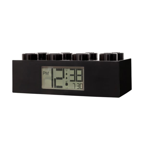 Juodas skaitmeninis laikrodis su žadintuvu LEGO® Brick-image-1