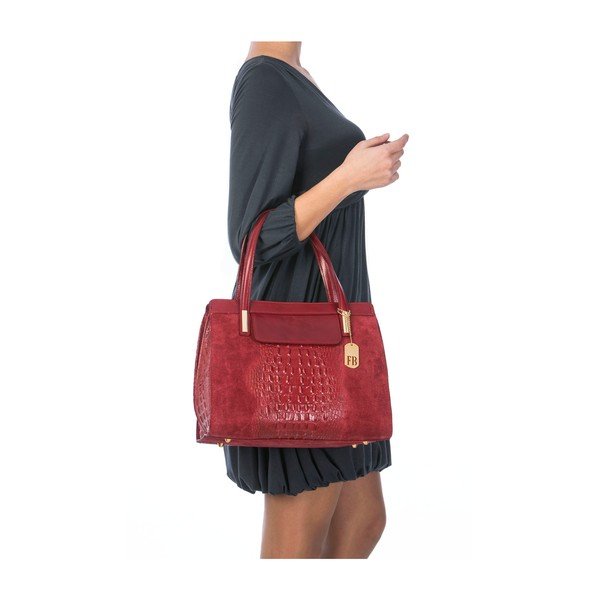Odinė rankinė Croco Red-image-1