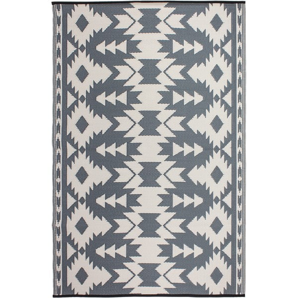 Pilkas dvipusis lauko kilimas iš perdirbto plastiko Fab Hab Miramar Gray, 120 x 180 cm-image-1