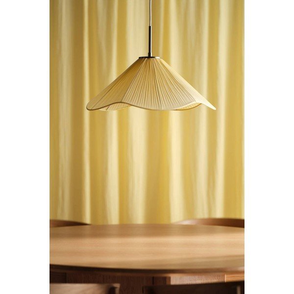 Geltonos spalvos iš tekstilės kabantis šviestuvas ø 50 cm Lunaria – Jotex-image-3