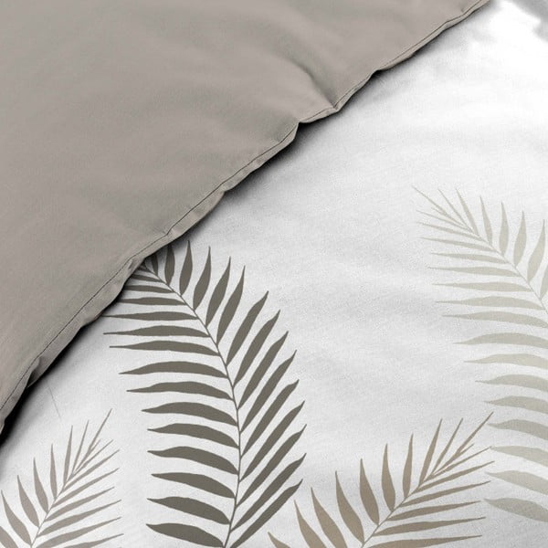 Baltos spalvos/taupe spalvos iš medvilnės dvigulė/itin ilga patalynė 240x220 cm Goyave – douceur d'intérieur-image-4