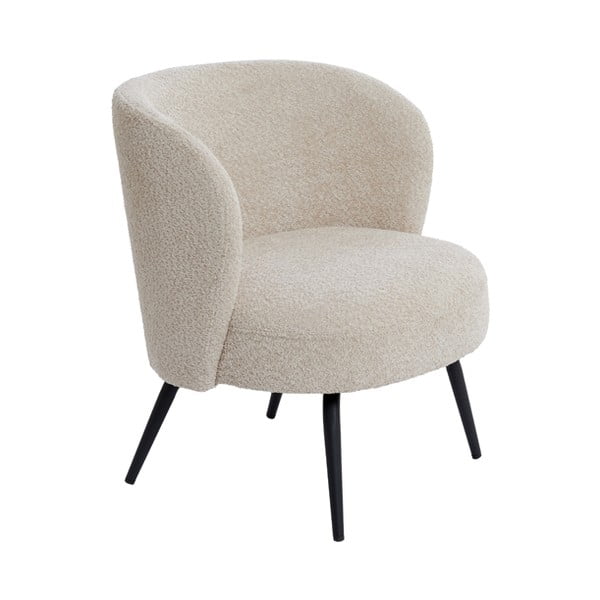 Krėslas kreminės spalvos iš boucle Dieyda – Light & Living