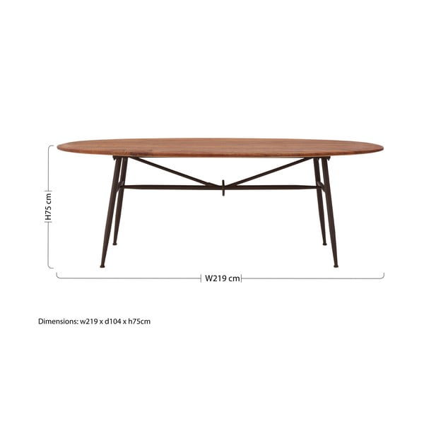 Valgomojo stalas iš riešutmedžio masyvo 104x219 cm New Foundry – Premier Housewares-image-4