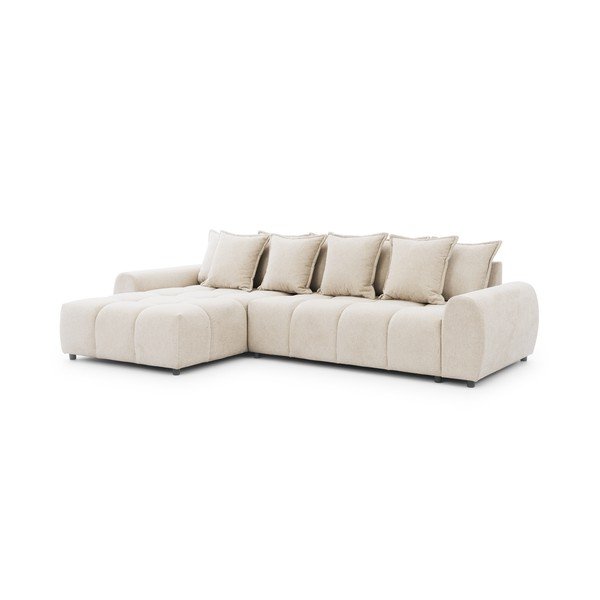 Smėlio spalvos kampinė sofa (su kairiuoju kampu/su gultu) Albane  – Ropez-image-3