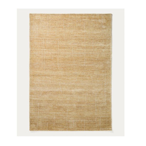 Rankų darbo garstyčių spalvos kilimas 200x300 cm Eloda – Kave Home