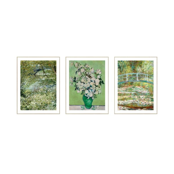 Paveikslai reprodukcijos 3 vnt. 30x40 cm Van Gogh & Monet – knor