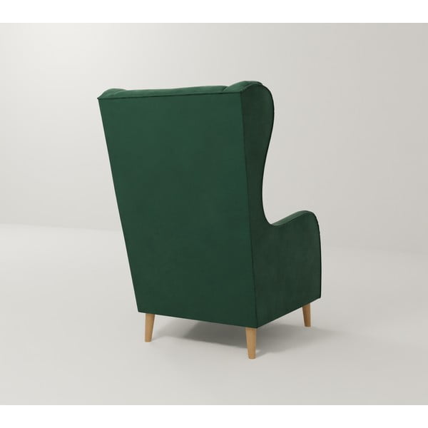 Krėslas tamsiai žalios spalvos su atlošu iš velveto Carole – Ropez-image-2