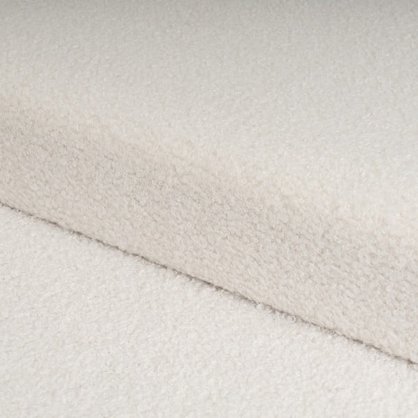 Iš boucle pufas baltos spalvos Ecru – Casa Selección-image-1