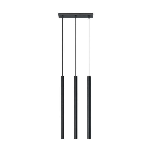 Juodas pakabinamas šviestuvas Nice Lamps Fideus, ilgis 30 cm