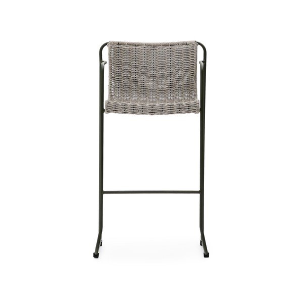 Pilkai žalios spalvos metalinė sodo baro taburetė Maurina – Kave Home-image-2