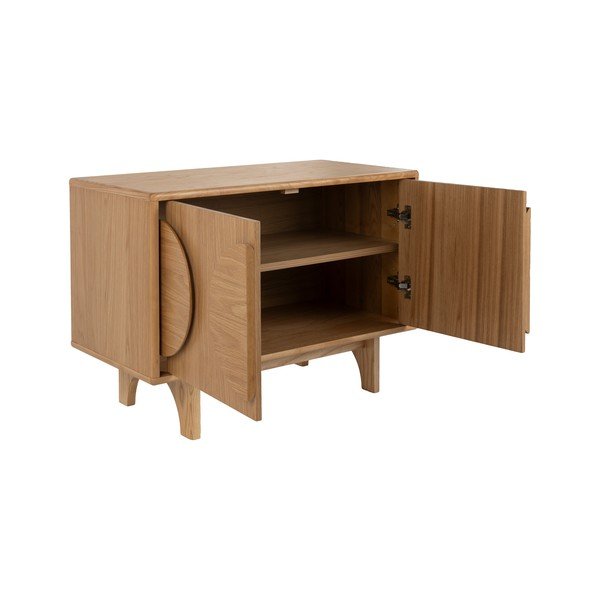 Žema šoninė spintelė natūralios spalvos iš ąžuolo 82x58 cm Groove – Zuiver-image-2