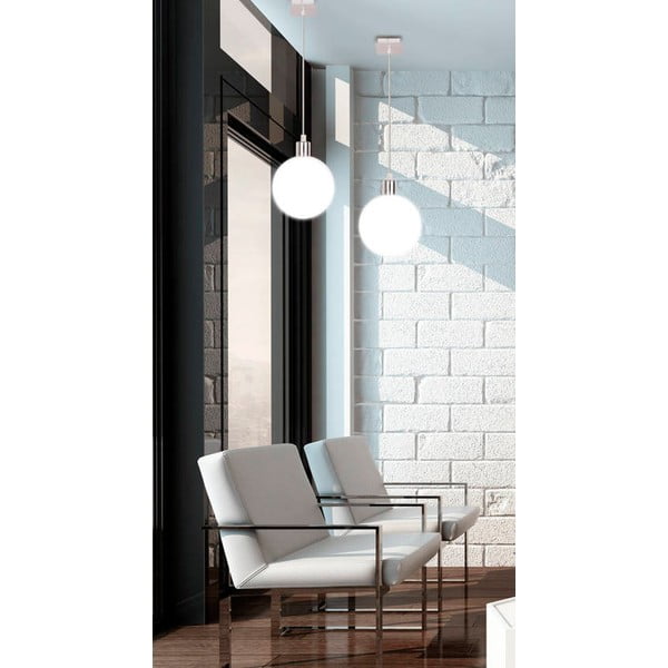 Sidabro spalvos pakabinamas šviestuvas su stikliniu gaubtu ø 15 cm Oden - Candellux Lighting-image-3