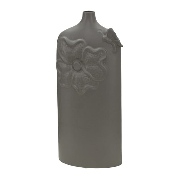 Tamsiai pilka porcelianinė vaza Mauro Ferretti Fleur, aukštis 39,5 cm