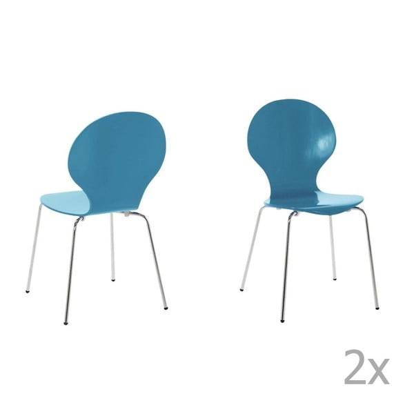 4 šviesiai mėlynų "Actona Marcus" valgomojo kėdžių rinkinys