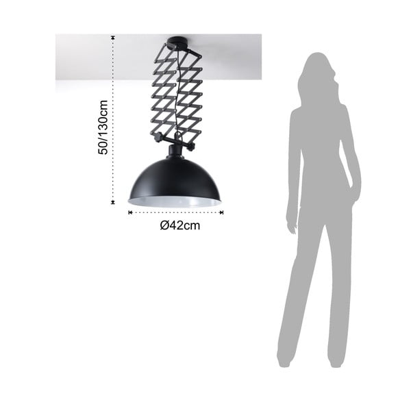 Juodas pakabinamas šviestuvas su pantografo sistema Tomasucci Extension Evo-image-4