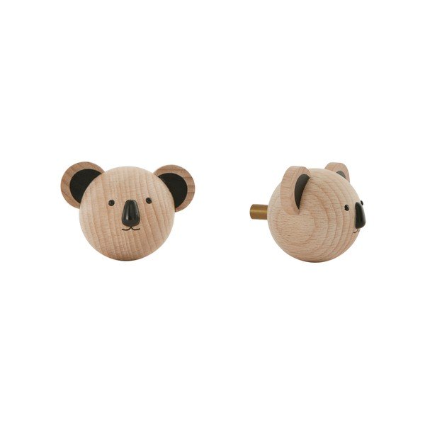 Sieninis natūralios spalvos iš buko masyvo kablys Koala – OYOY Mini