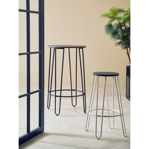 Baltos spalvos/natūralios spalvos iš guobos masyvo baro taburetė (sėdynės aukštis 75 cm) District – Premier Housewares-image-3