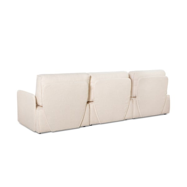 Kampinė sofa kreminės spalvos iš boucle (kintama) – Really Nice Things-image-3