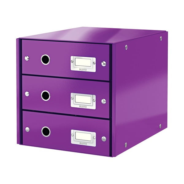 Violetinė dėžutė su 3 stalčiais Leitz Office, 36 x 29 x 28 cm