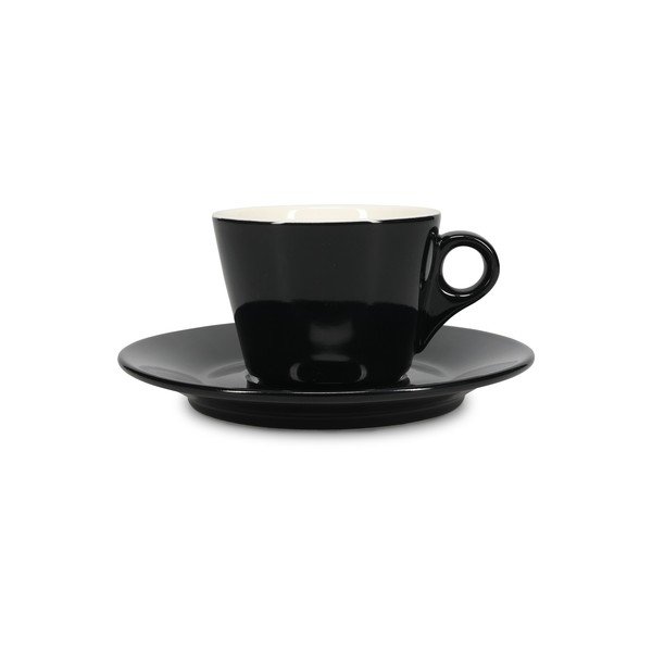 Juodos spalvos iš porceliano puodelis kapučino 160 ml Barista – BonBistro-image-2