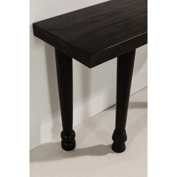 Juodos spalvos iš mango masyvo konsolinis staliukas 40x130 cm Inaya – MOME-image-4