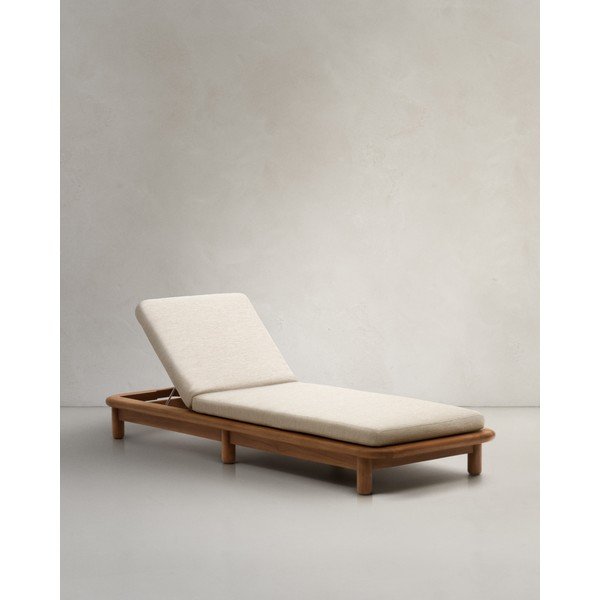 Medžio masyvo sodo šezlongas baltos spalvos/natūralios spalvos Turqueta – Kave Home-image-4