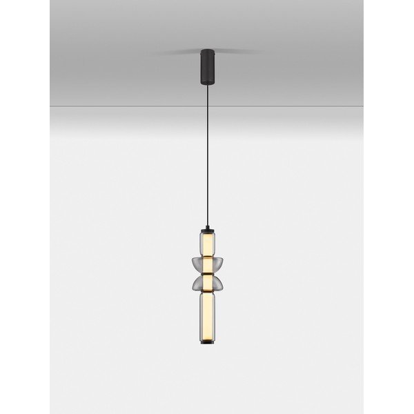 Pilkos spalvos iš stiklo kabantis šviestuvas LED su pritemdymo funkcija ø 12 cm Ulon – Nova Luce-image-3