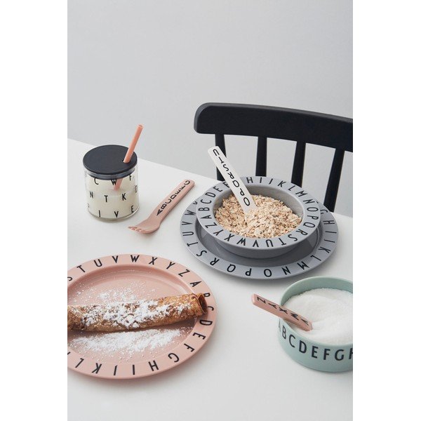 Pilkos vaikiška gili lėkštė Design Letters Eat & Learn, ø 15,5 cm-image-1