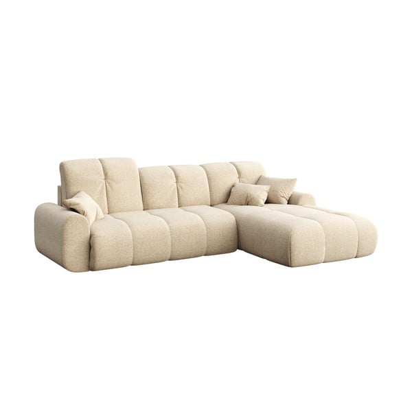 Smėlio spalvos kampinė sofa-lova Devichy Tous, dešinysis kampas-image-2