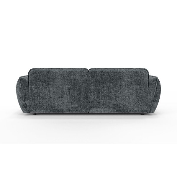 Tamsiai pilkos spalvos kampinė sofa iš šenilinio audinio (su kairiuoju kampu/su gultu) Nelia – Ropez-image-4