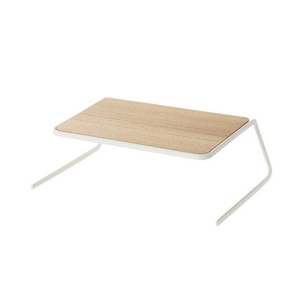 Baltos spalvos/natūralios spalvos iš medienos papildoma virtuvės lentyna 19,5x19,5 cm Tosca – YAMAZAKI