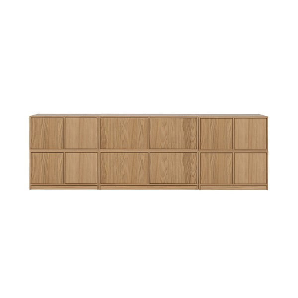 TV spintelių komplektas natūralios spalvos iš ąžuolo 264x88 cm Modulair – vtwonen
