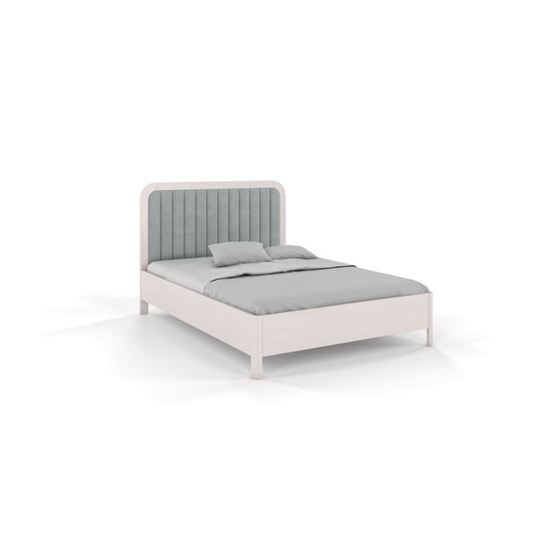 Iš buko masyvo dvigulė lova baltos spalvos/pilkos spalvos 160x200 cm Modena – Skandica