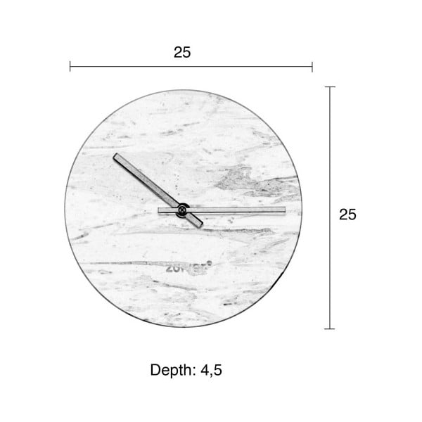Juodas marmurinis sieninis laikrodis Zuiver Marble Time-image-2