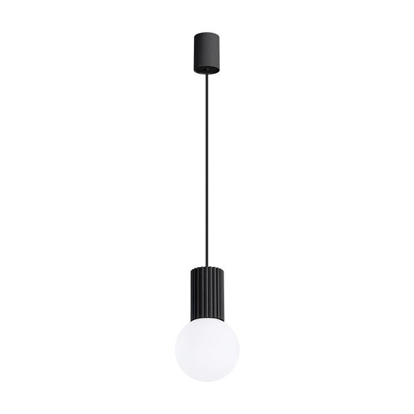 Juodos spalvos kabantis šviestuvas ø 12 cm su stiklo gaubtu Orbital – Sollux